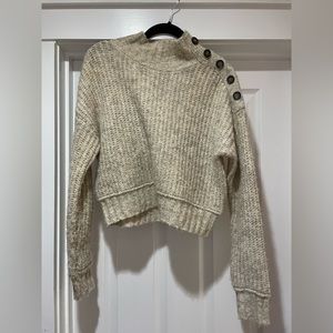 Extra-Small, Jessica Simpson, cream sweater with buttons down one shoulder